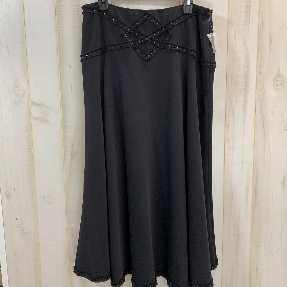 NWOT I.C.E. Black Boho Beaded Skirt Gypsy Size 12